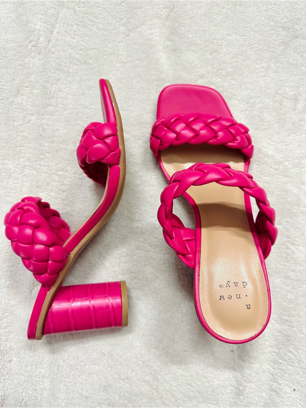 A New Day Hot Pink Heeled Sandals Size 6 Excellent Condition